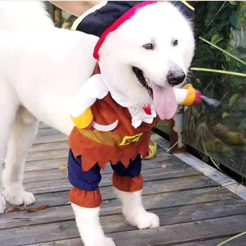 New Funny Pet Clothes Pirate Dog Cat Costume Suit Corsair Dressing up Party Apparel Clothing for Cat Dog plus Hat (X-Large)