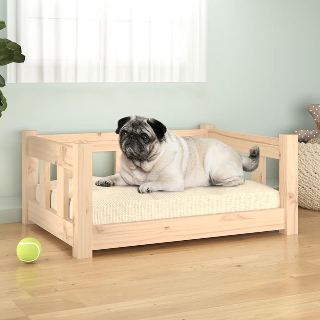 vidaXL Dog Bed Rectangular Modern Wooden Dog Couch Pet Bed Solid Wood Pine-9