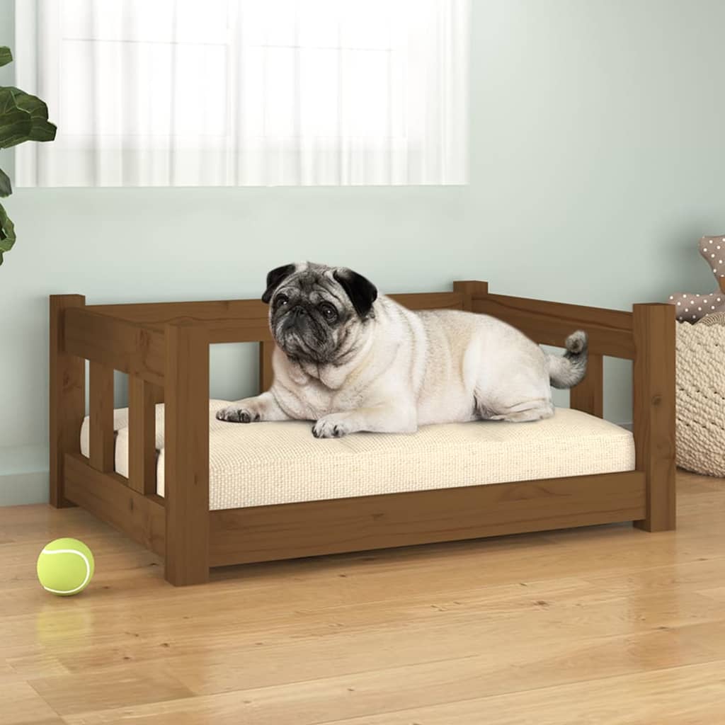 vidaXL Dog Bed Rectangular Modern Wooden Dog Couch Pet Bed Solid Wood Pine-11