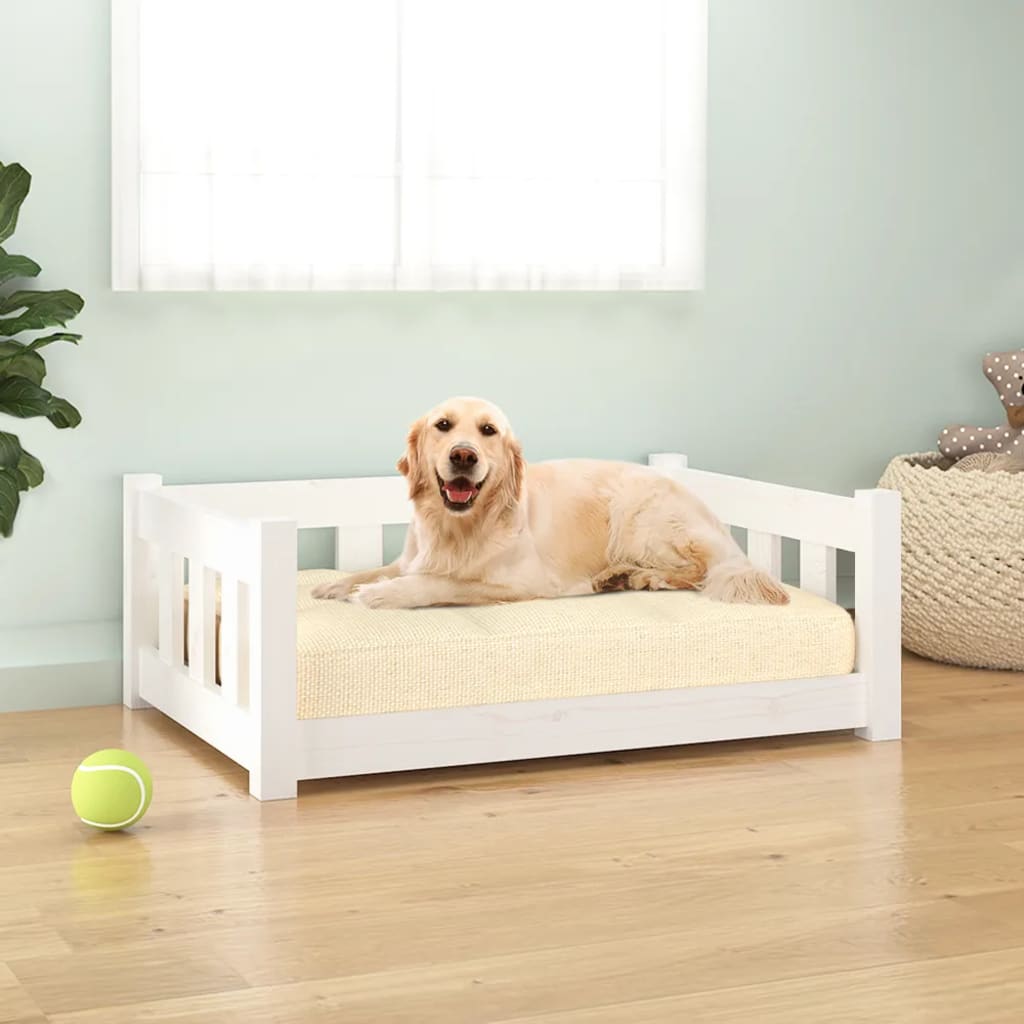 vidaXL Dog Bed Rectangular Modern Wooden Dog Couch Pet Bed Solid Wood Pine-15