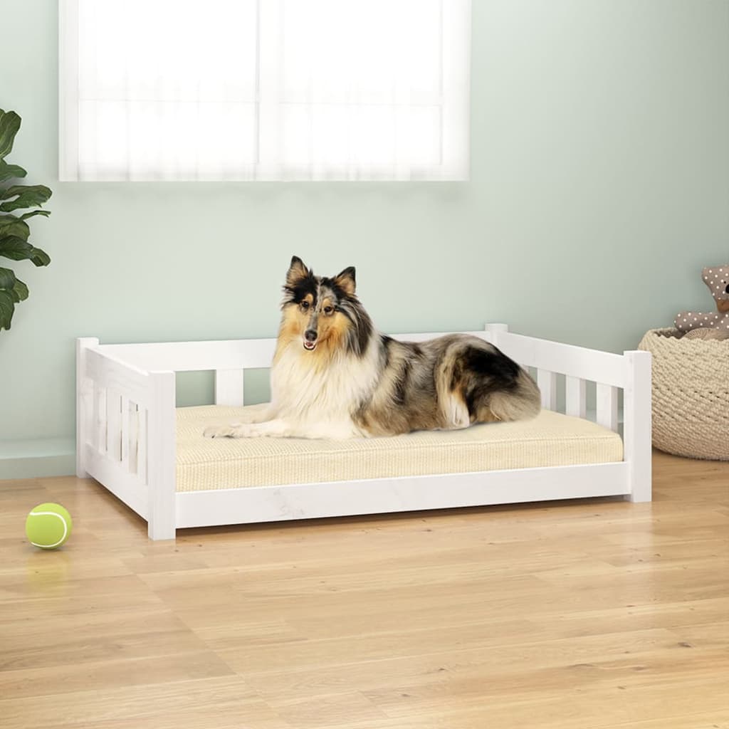 vidaXL Dog Bed Rectangular Modern Wooden Dog Couch Pet Bed Solid Wood Pine-18