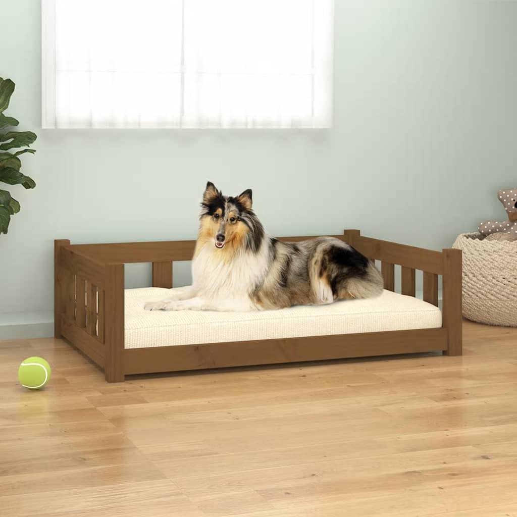 vidaXL Dog Bed Rectangular Modern Wooden Dog Couch Pet Bed Solid Wood Pine-13