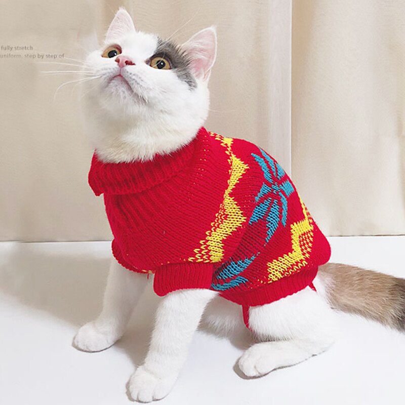 Cute Cat Sweater Costume Winter Warm