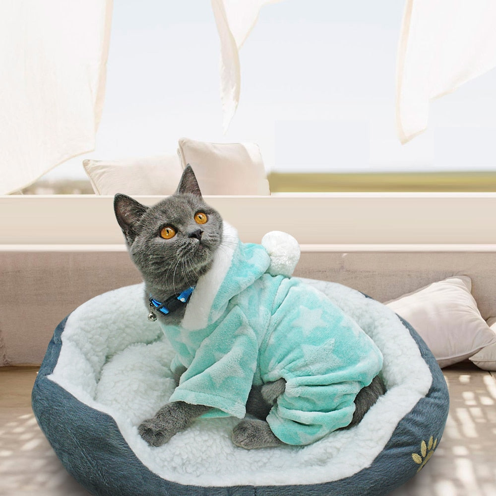 Cute Dog Clothes Jumpsuit Warm Winter Puppy Cat