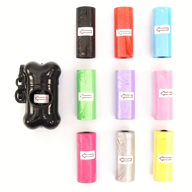 1200pcs Random Color Cartoon Paw Graphic Dog Poop Bags