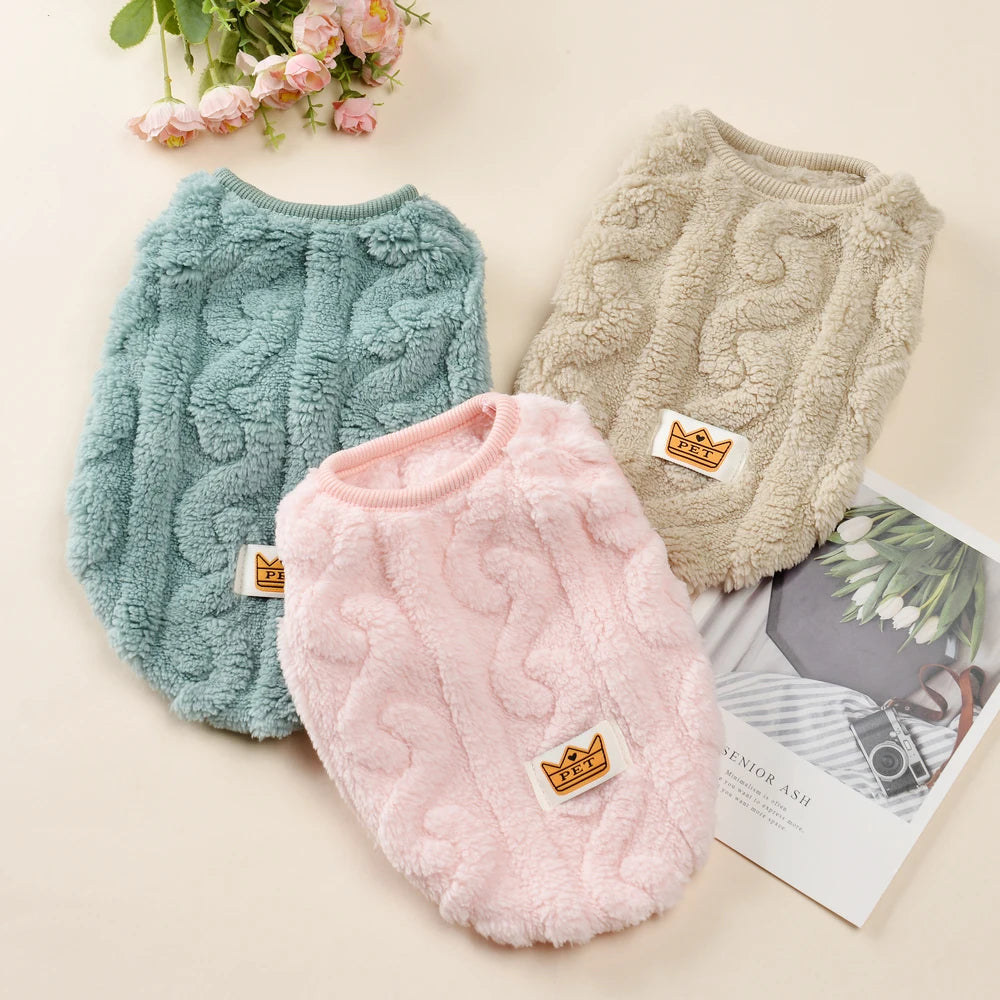 Soft Fleece Dog Clothes For Small Dogs Cats Sweater Autumn Winter Warm