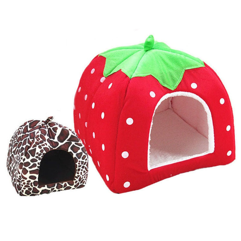 Cute Strawberry Dog Bed House
