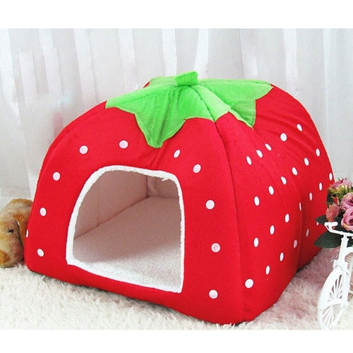 Cute Strawberry Dog Bed House