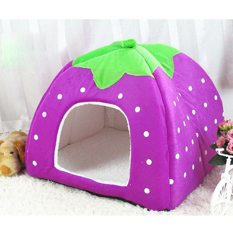 Cute Strawberry Dog Bed House