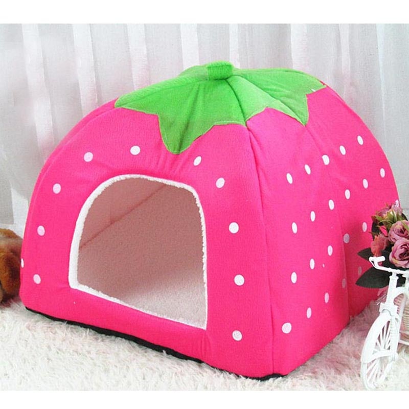 Cute Strawberry Dog Bed House