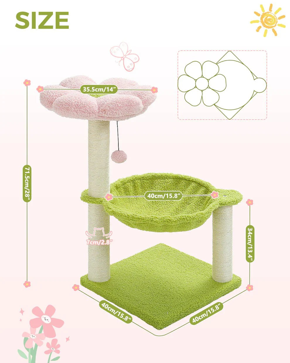 Pink Bubblegum Cat Hammock Bed