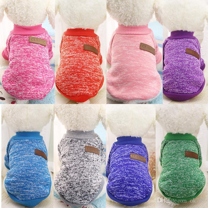 Classics Pet Dog Sweater Coat Clothes Autumn Warm